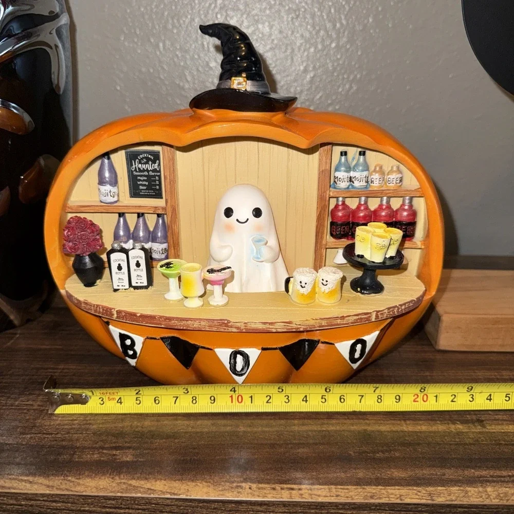 Boo Pumpkin Bar Stand Ghost Bartender Viral Tabletop Halloween New 2026 Decor